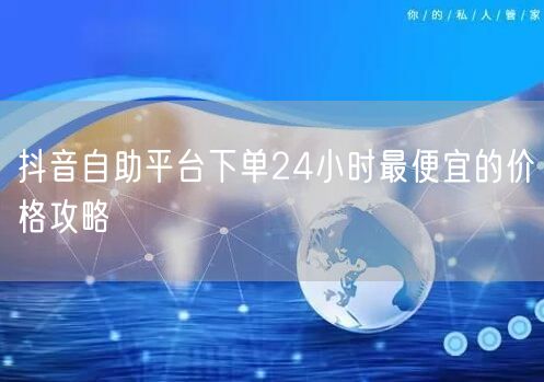 抖音自助平台下单24小时最便宜的价格攻略